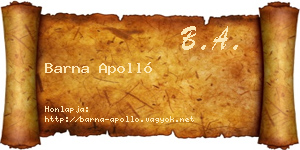 Barna Apolló névjegykártya